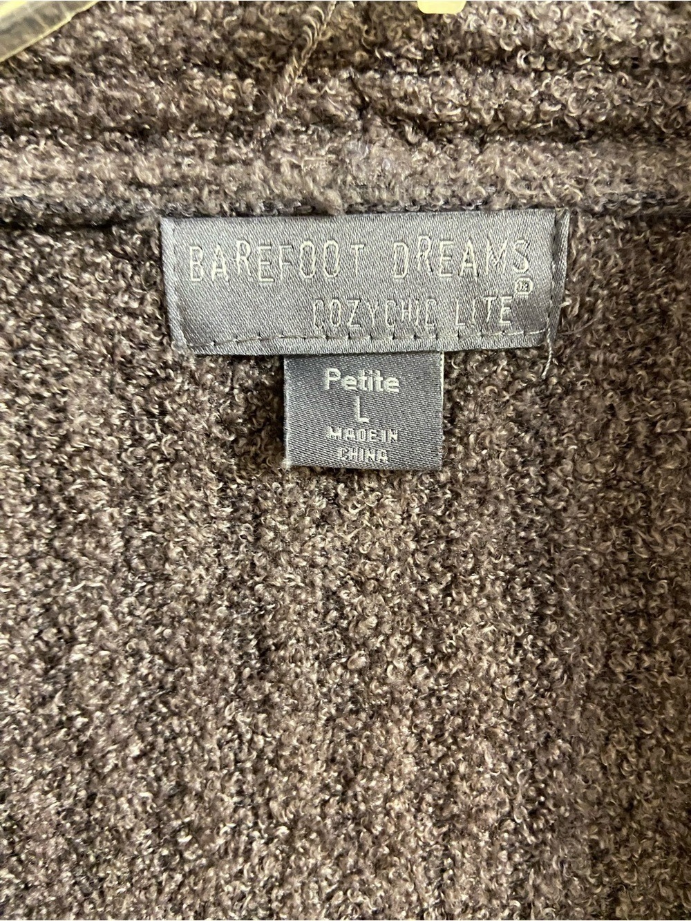 Barefoot Dreams Chocolate Brown Open-Front Long Cardigan large petite - Picture 7 of 8